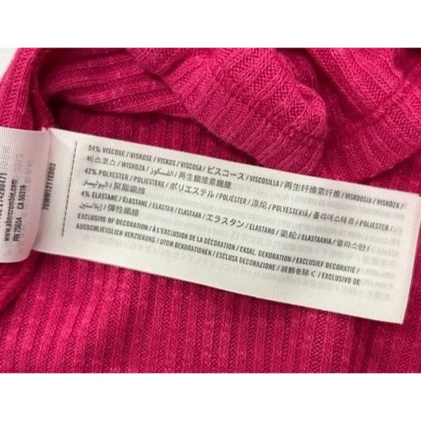 Y2k NWT Chic ABERCROMBIE & FITCH S Hot Pink Ribbed Mockneck‎ Sleeveless TankTop - Image 5
