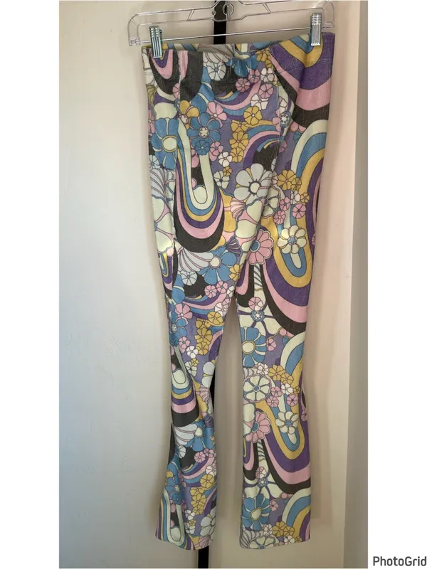 Damson Madder Peggy Psychedelic Knit Flare Pants Size 4 - Image 4