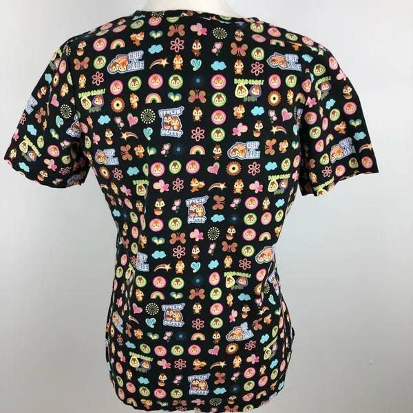 The Wonderful World of Disney Chip N Dale Felling Nutty Medical Scrub Top Small - Image 5