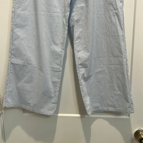 Hollister poplin wide leg sleep blue and white pj pants size small. NWOT! - Image 7