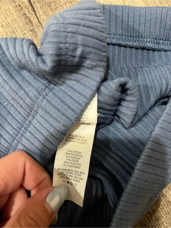 AERIE Kick It Ribbed Super Flare Pants in Blue - Image 6