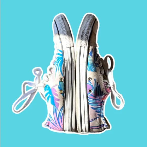 CONVERSE All Star Tropical Floral Print Sneakers Men’s 9 Women’s 11 - Image 3