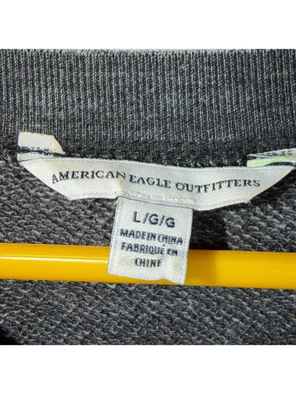 American Eagle Outfitters Large Grey Lace-Up Sweatshirt - Image 6