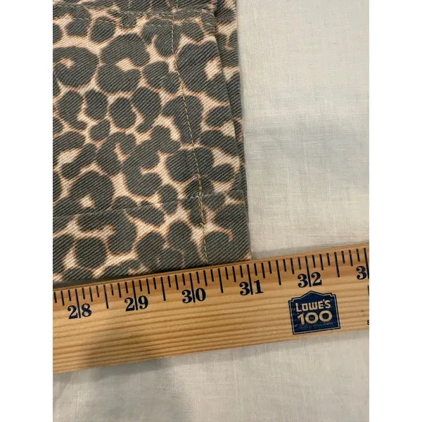 NWT Wild Fable Mid Rise Wide Leg Baggy Jeans Beige Leopard Women's Size Medium - Image 10