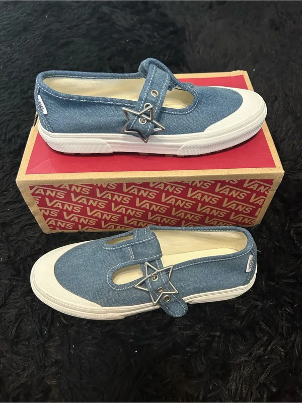 VANS Mary Jane Style 93 Denim blue star buckle shoes sneakers women’s 9 new - Image 7