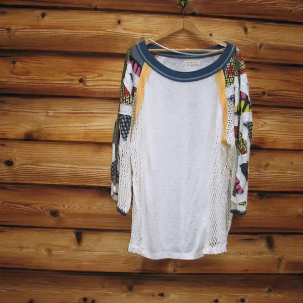 NWT Free People We the Free Serengeti Mixed Media Top - Image 5