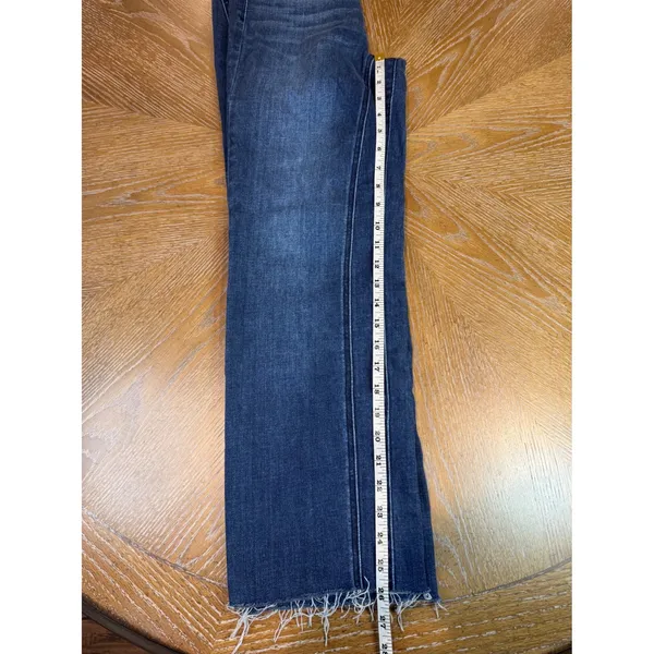 Judy Blue Double the Fun Straight‎ Leg Jeans Raw Hem Sz 3/26 Dark Wash JB82464MD - Image 9