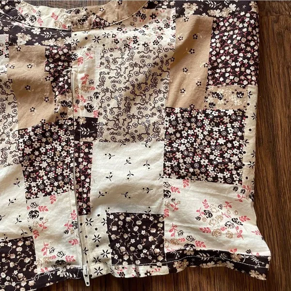 Y2K Halter One Shoulder Bandana Patchwork Top Sz XL White - Image 9