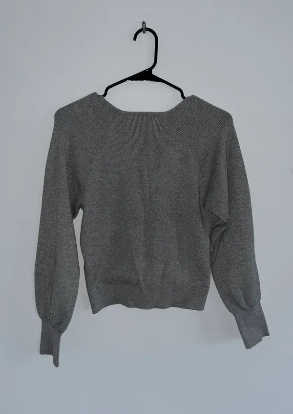 Abercrombie Grey V-Neck Sweater - Image 2