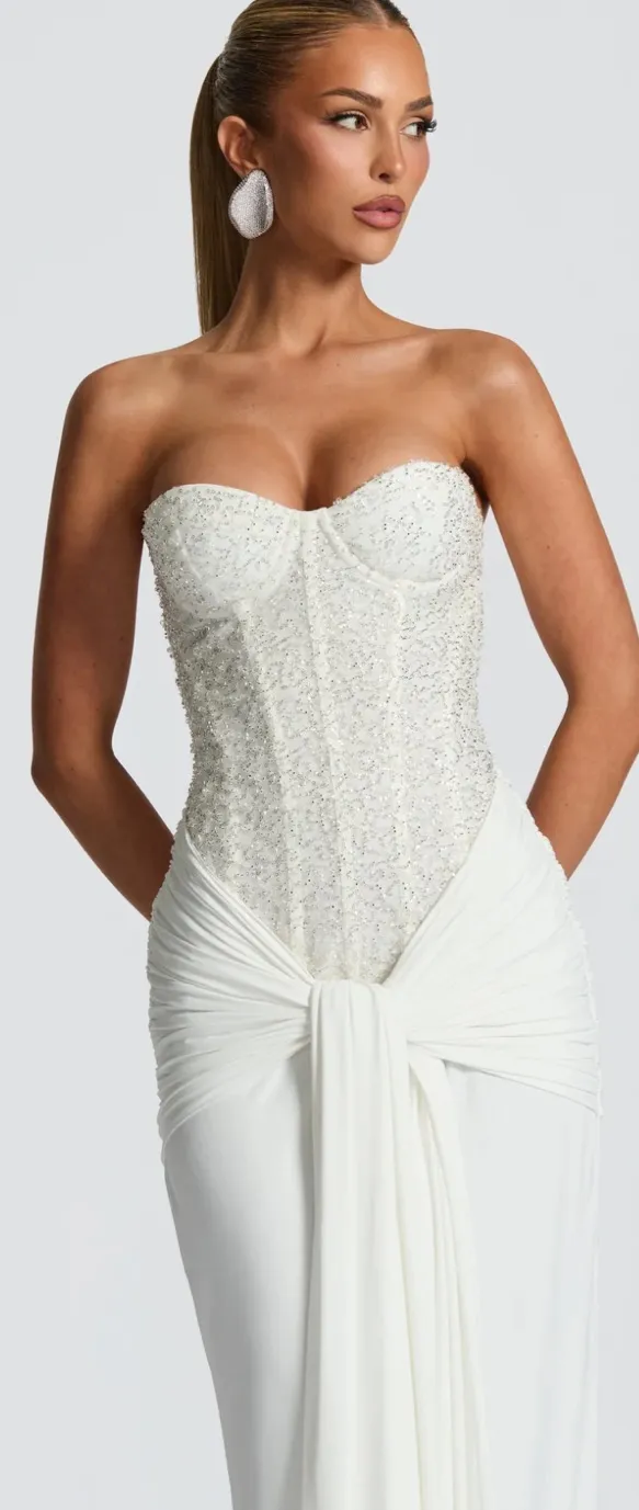 Babyboo white sequin maxi gown - Image 3