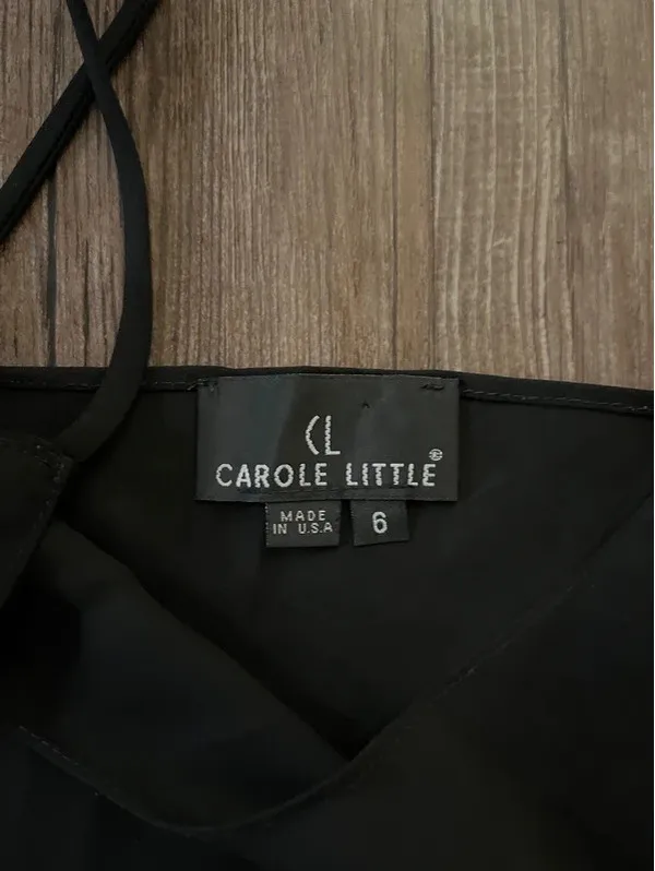 VTG Carole Little Semi-Sheer Black Cami Tank Top Sz 6 - Image 2