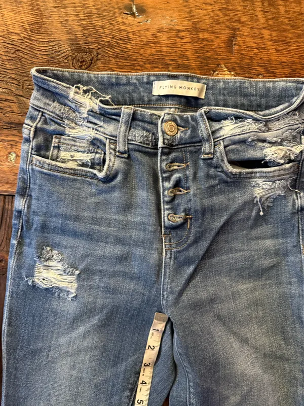 Vervet Flying Monkey Flare Jeans Distressed - Image 2