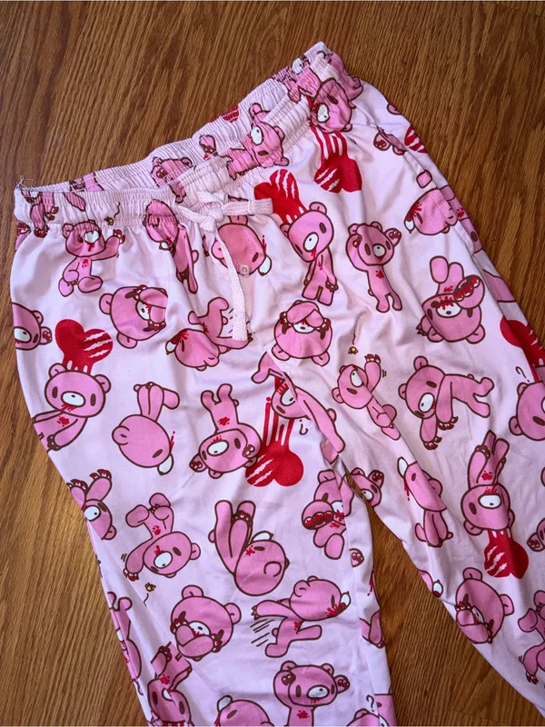Pink Bear Print Kids Pajama Pants - Image 2