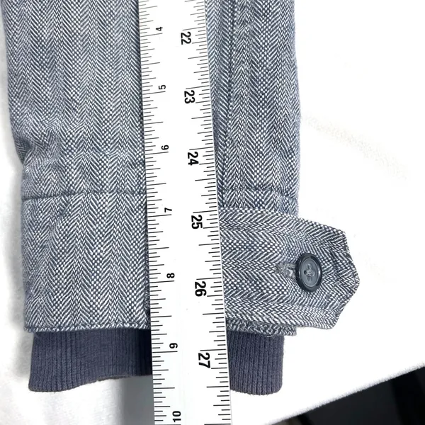 Free People Y2K Blue Herringbone Parka Jacket Size 6 Cotton Vintage Fall - Image 11