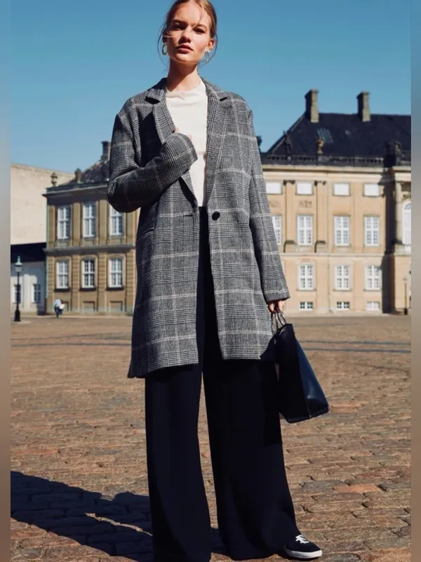 Rails Anders Charcoal Plaid Pink Wool Blend Coat - Image 3