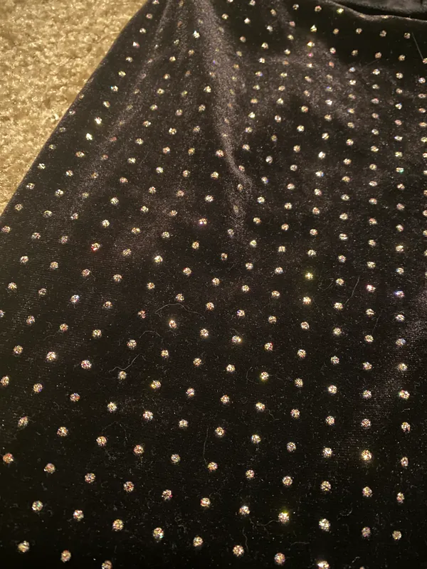 Boutique Velvet Polka Dot Glitter Mini Dress - Image 3