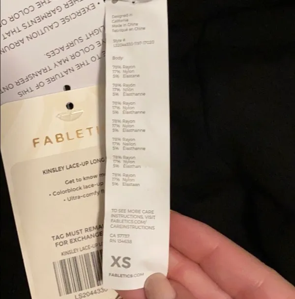 Fabletics NEW  BLACK RIBBED TOP XS - Image 3