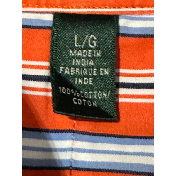 Lauren Ralph Lauren Womens Cotton Button-Up Shirt · Classic Fit · Orange - Image 9