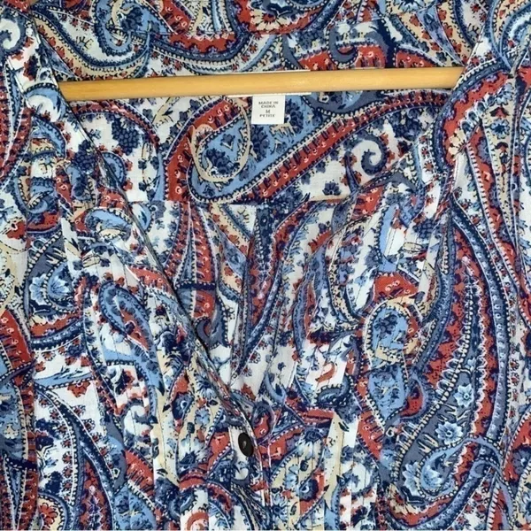 J. Jill Blue Paisley Popover •Medium Petite - Image 4