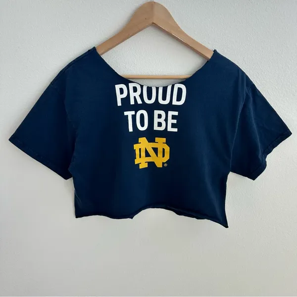 Notre Dame Football Off the Shoulder Crop Top - Image 4