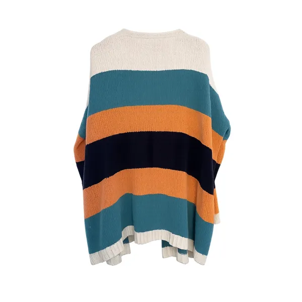Umgee USA Women Large Striped Chenille Chunky Knit Open Front Cardigan‎ Sweater - Image 4