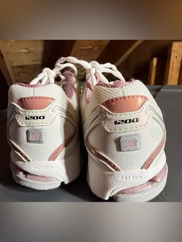 New Balance White and Pink Women's Athletic Sneakers - Image 4