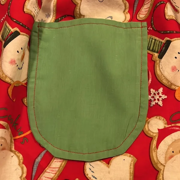 Christmas Handmade Holiday Apron Red - Image 3