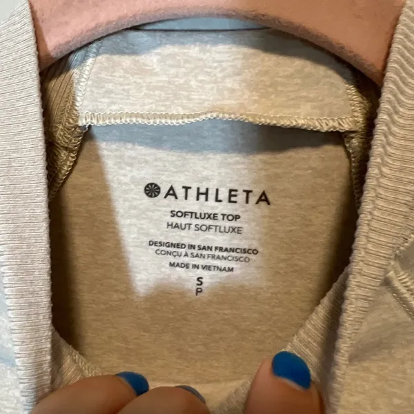 Athleta Softluxe Top Women's Small Gray Mock Neck Raglan Thumbhole - Image 3
