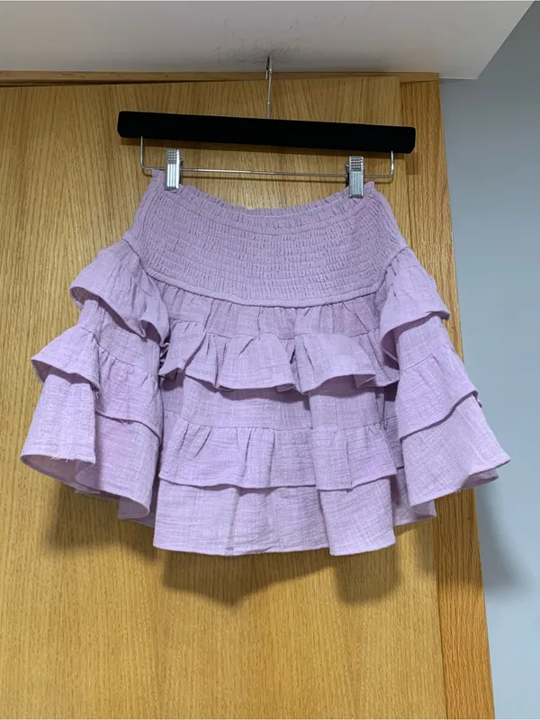 Olivaceous Two Piece Purple Ruffled Skirt Set - Size Small - Image 6