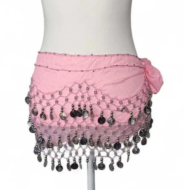 Belly Dancing Hip Scarf Pink - Image 2