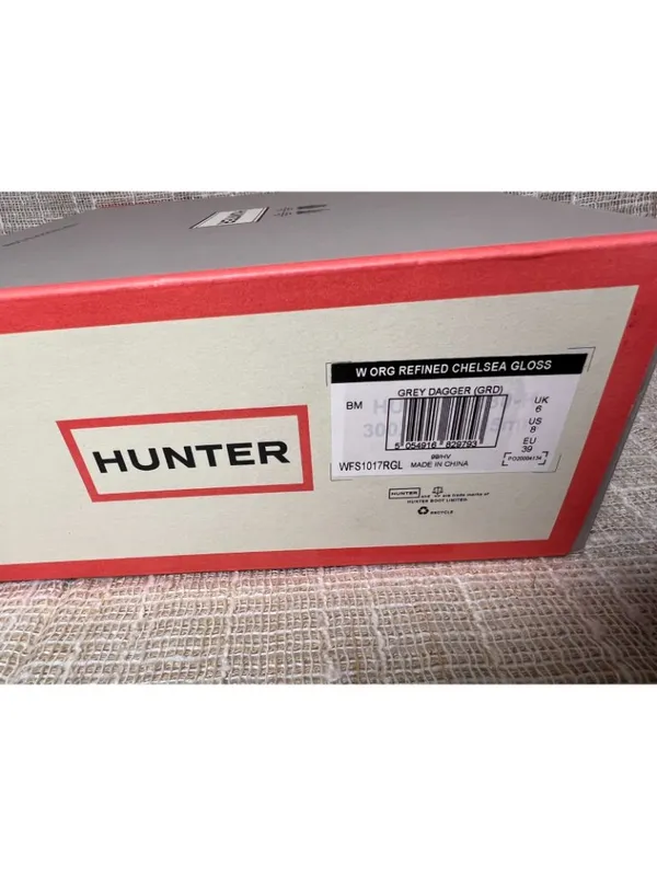 Hunter Original Refined Chelsea Gray Glossy Pull On Rain Boots Women’s US 8 - Image 11