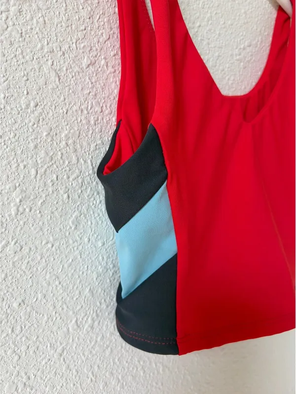 Tiger Friday Red Chevron Sports Bra Crop Top Size Adult Small Sporty Cheer Dance - Image 3