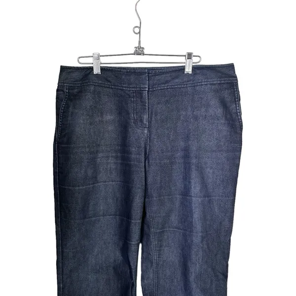 Kenneth Cole Reaction Women’s Size 10 Wide Leg Trouser Dress Pants Dark Blue - Image 2