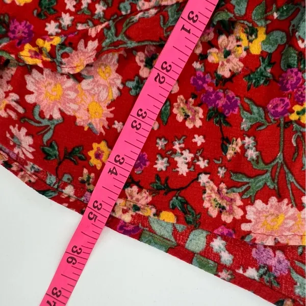 By Anthropologie Robin Tiered‎ Mini Dress red floral sz M - Image 7