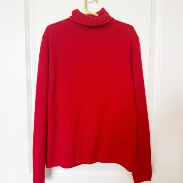 Vintage Pursuits Womens Cashmere Turtle Neck Sweater Small Red Old Money Holiday - Image 3