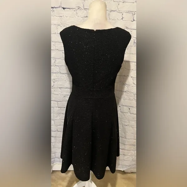 Eliza J Cocktail Dress Black Sleeveless Sparkle Rhinestone Sz 10 Fit & Flare - Image 5