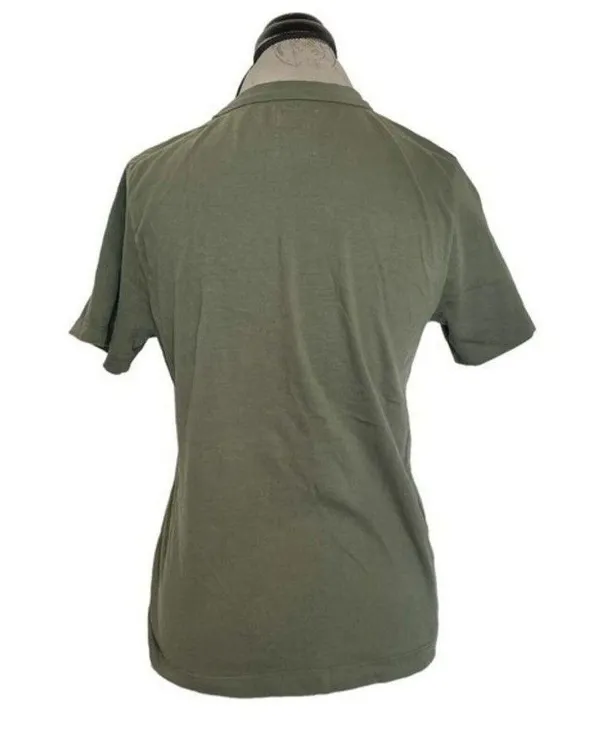 Wear Wrecklessly Short Sleeve Blouse Green Organic Cotton Vintage Crew Sz Medium - Image 6