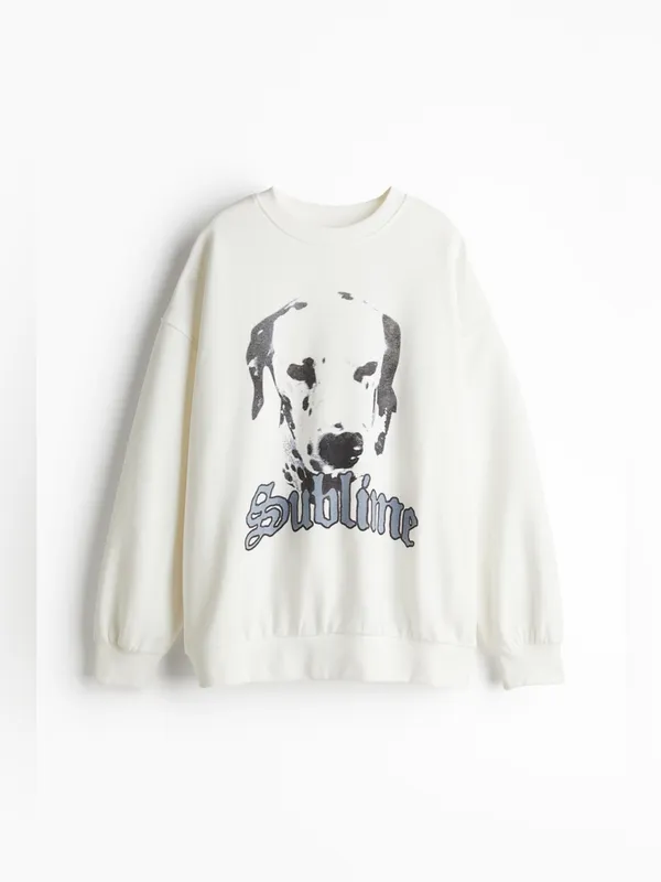 NWT SUBLIME DALMATIAN OVERSIZED PRINTED SWEATSHIRT - Image 2