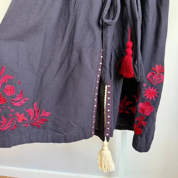 Child of the Universe Embroidered Tassel Tie‎ Waist Dress - Image 3