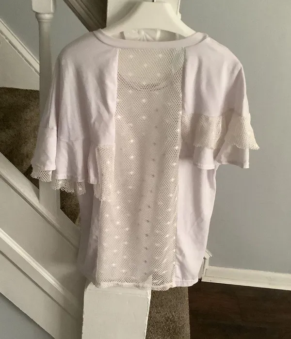 Unique white cotton top Size L - Image 2