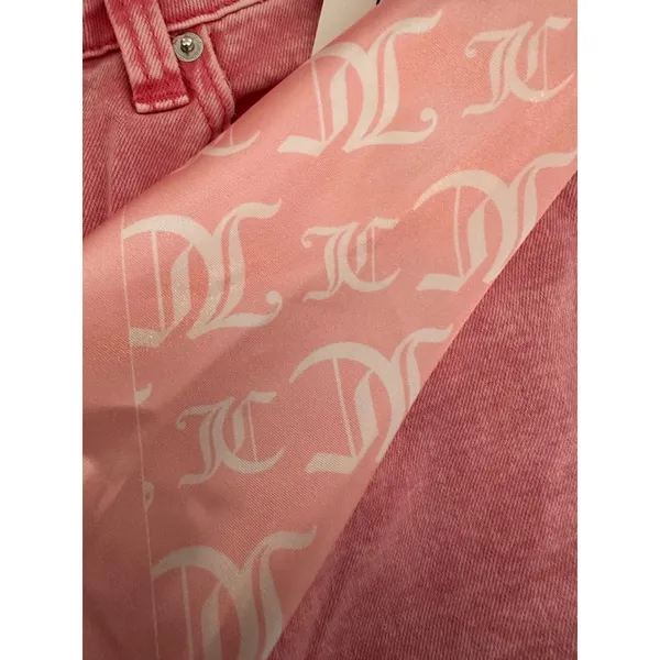 Juicy Couture Jeans Women 29 Pink Calypso Coral Venice Scarf Y2K Denim - Image 7