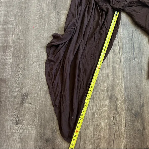 Bagus Brown Lagenlook Style Wide Leg V Neck Boho Casual Jumpsuit Tie Straps OS - Image 9