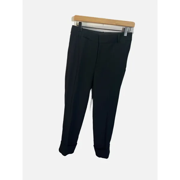 Vince Trousers Women 4 Black Cropped Cuffed Hem Japanese Fabric Minimalist Work - Image 3