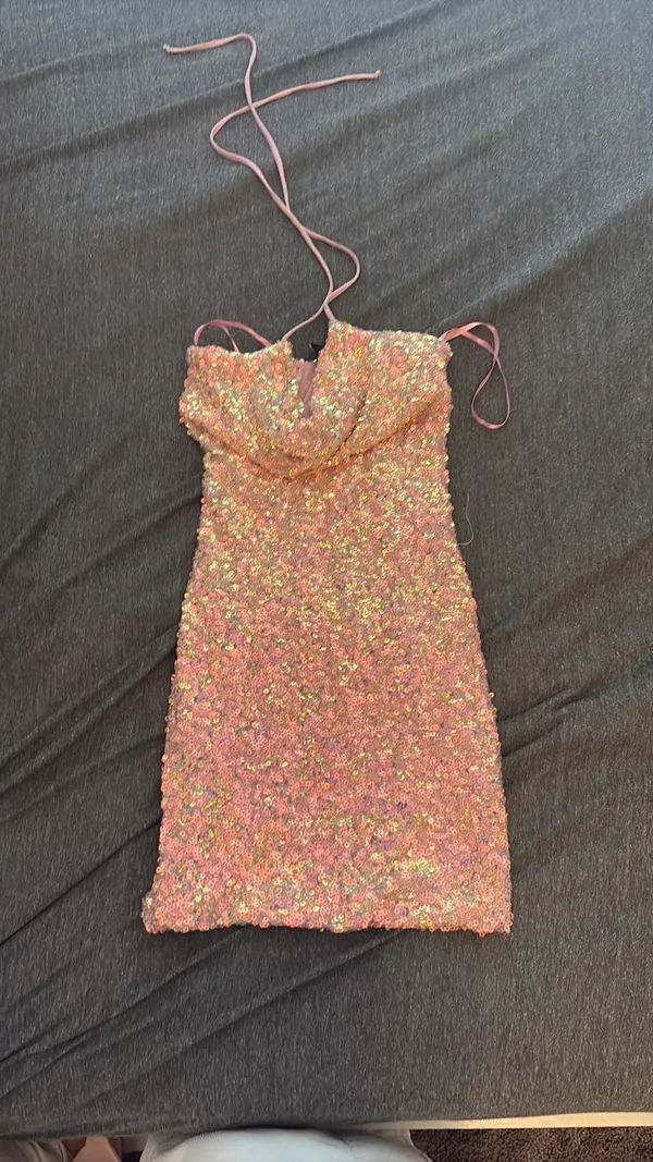 Windsor Sequin Mini Dress Halter Neck - Image 2