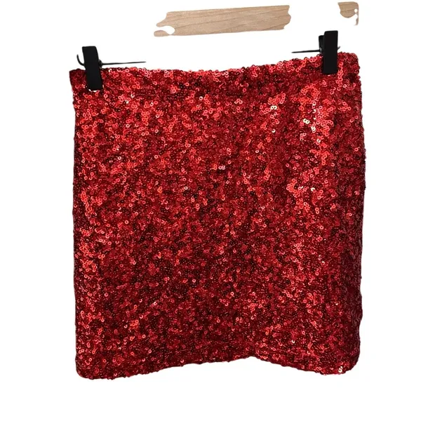 Beach Riot‎ Trixie Sequin Mini Skirt Red Size Medium BR55765R5 Clubbing Outfit - Image 10
