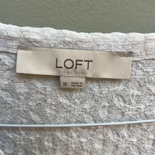 LOFT White Short Sleeve Tie Front Blouse - Image 3