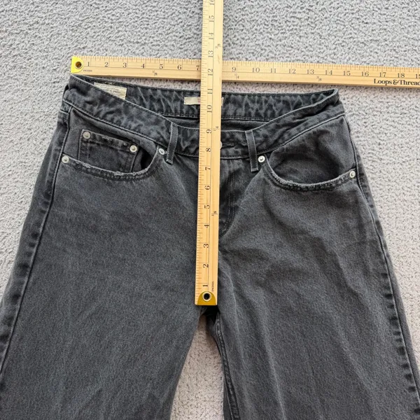 Levis Women W27 L30 Wide Leg Jeans Washed Black 100% Cotton A3566-0000 - Image 4