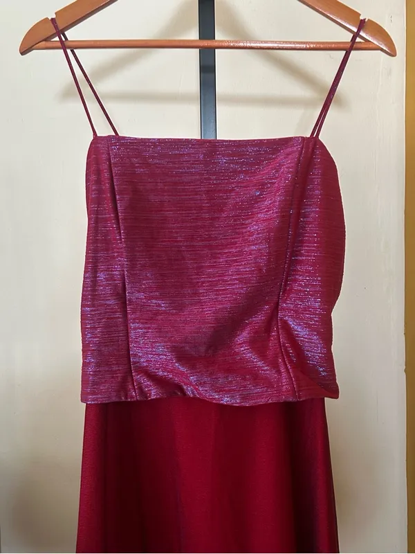 Vintage 90s Y2K Betsy‎ & Adam by Jaslene Dress Formal Prom Metallic Pink Size 8 - Image 2