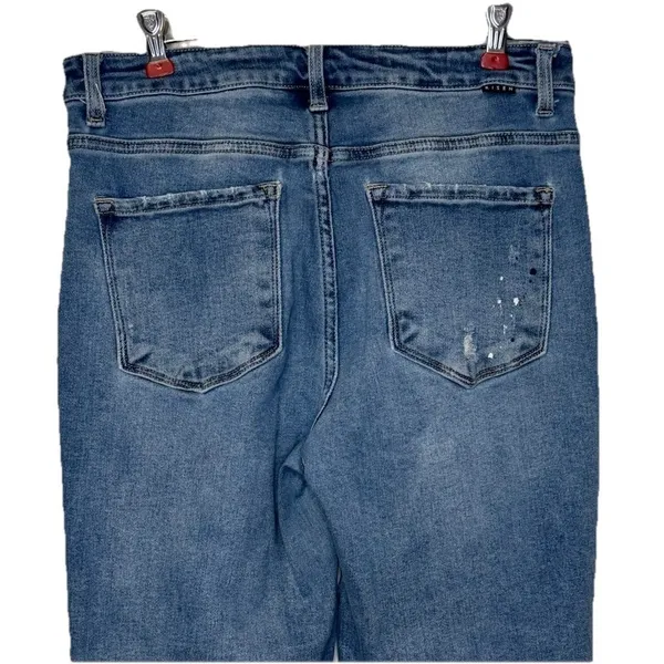Risen Women's Jeans Distressed Sierra Mid-Rise Tapered Leg Denim‎ RDP5269 13/31 - Image 9