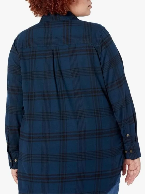 Carhartt Womens Rugged Flex Relaxed Fit Flannel Long-Sleeve Plaid Tunic Size XXL - Image 2